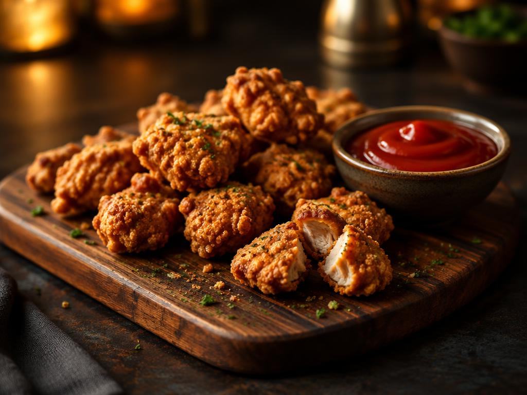 Bites de pollo con salsa catsup preparado con Salsa catsup Kompostela